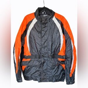 Fulmer Men's Black and Orange weatherproof motorcycle Jacket